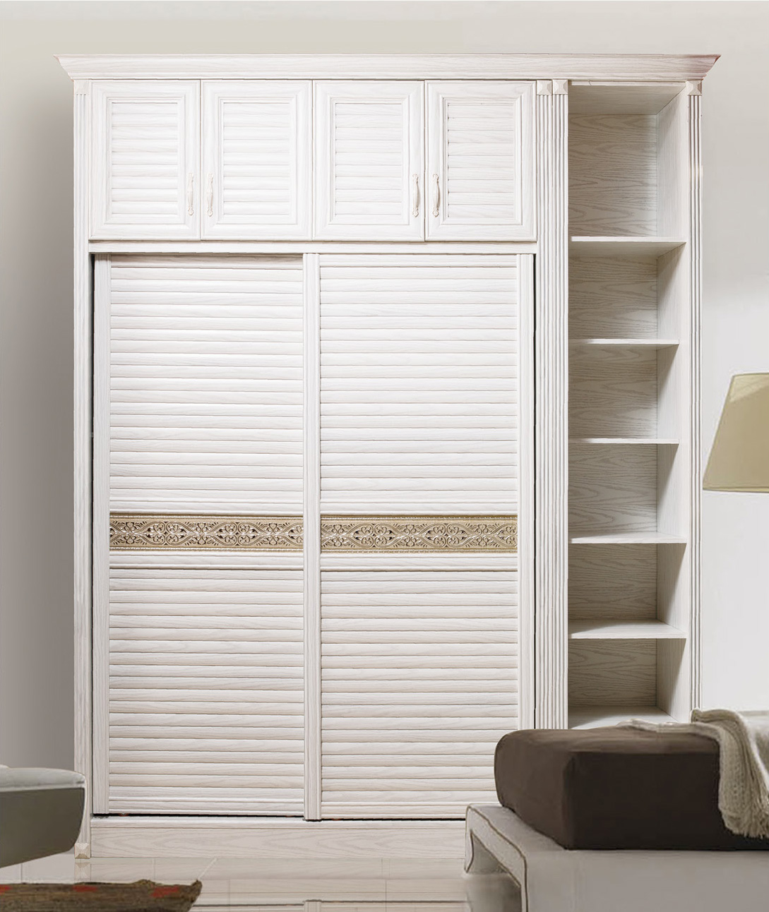 全鋁衣柜-02（風格：簡歐；顏色：暖白）