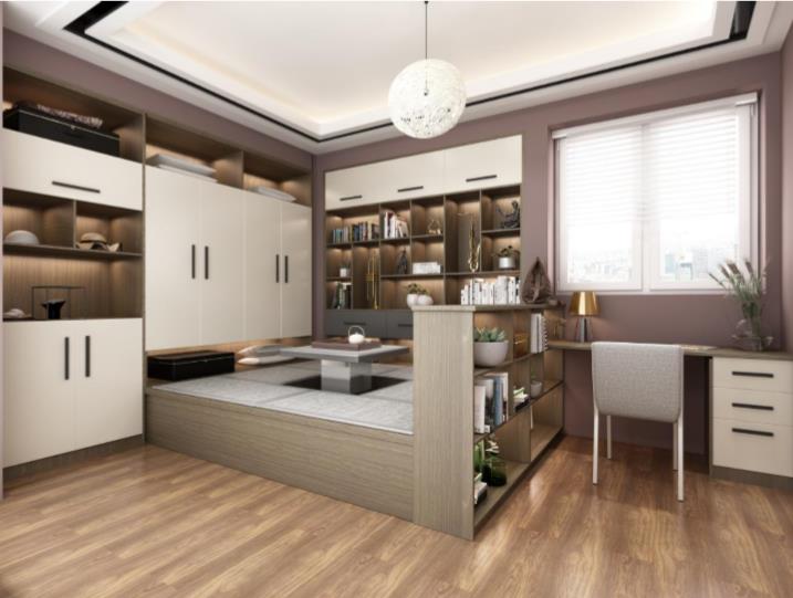 全鋁榻榻米-02（風(fēng)格：現(xiàn)代；顏色：暖白胡桃）